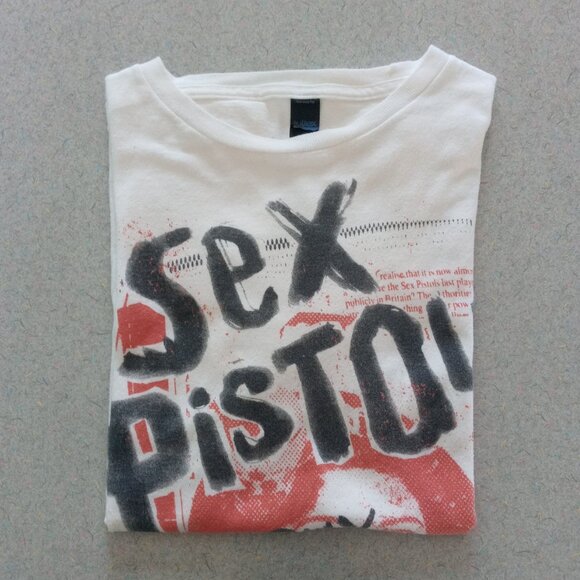 Vintage 2005 Sex Pistols Anarchy in the UK God save the Queen white tee Size S - Picture 6 of 6
